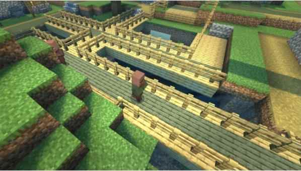 我的世界：铁桶村地形改造，建起铁桶墙跟照明系统，村民动力十足！