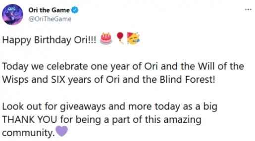 《奥日与鬼火意志》公布一周年贺图:感谢所有玩家!_奥日与精灵意志官网