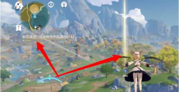 原神前往遗迹寻找圆盘怎么开启_原神轻策庄南边遗迹