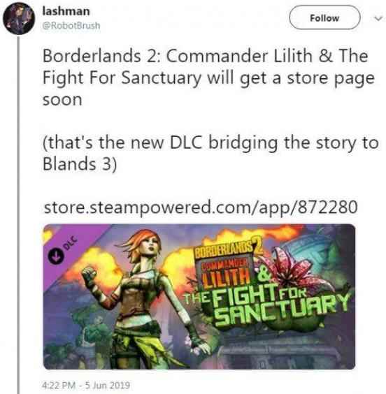 《无主之地2》全新免费DLC被Steam泄露!或将于10号正式推出_无主之地二