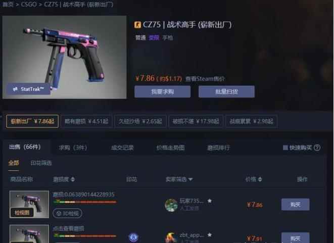 CSGO皮肤推荐——CZ75｜战术高手
