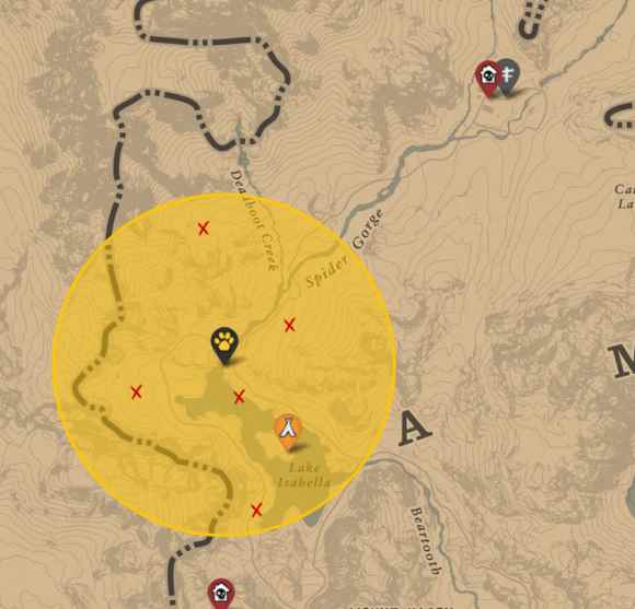《荒野大镖客2》全传说动物分布图与具体位置_荒野大镖客2传说山狮触发