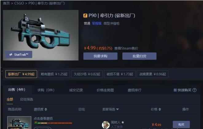 CSGO皮肤推荐——P90｜牵引力