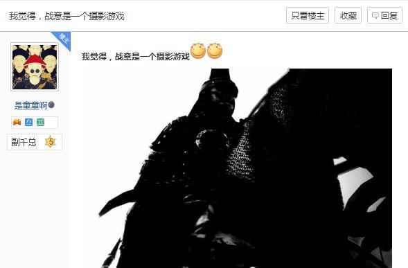 我觉得，《战意》是一款摄影游戏