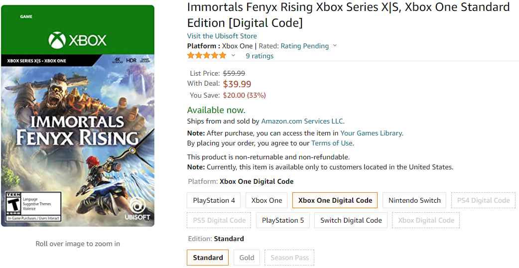 上市不足一个月《渡神纪:芬尼斯崛起》售价已腰斩_渡神纪中文