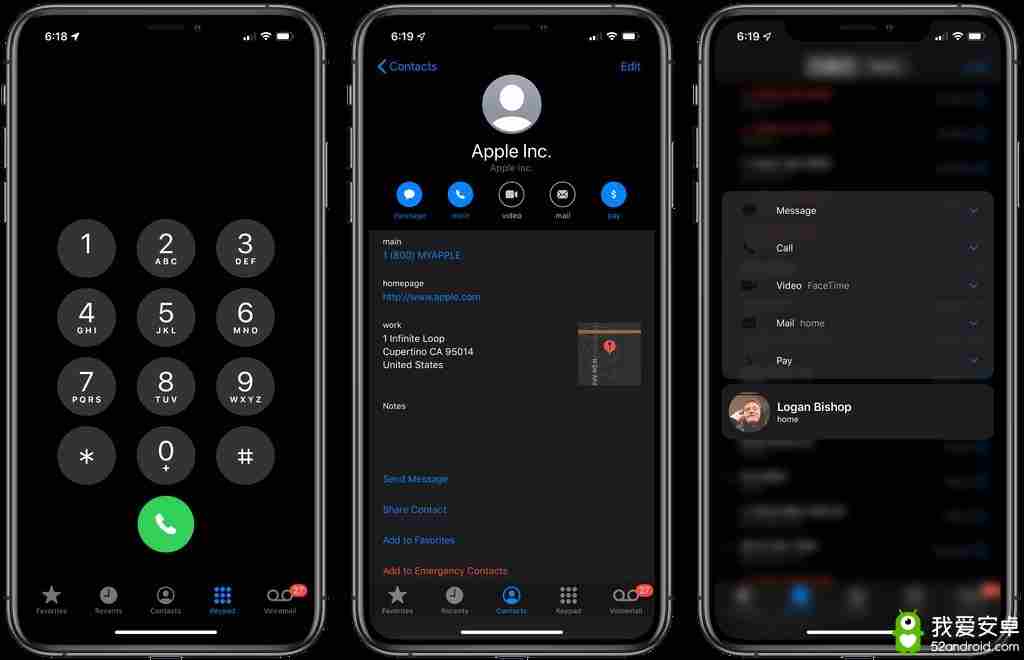 苹果iOS 13“黑暗模式”图赏：保护眼睛 省电神器