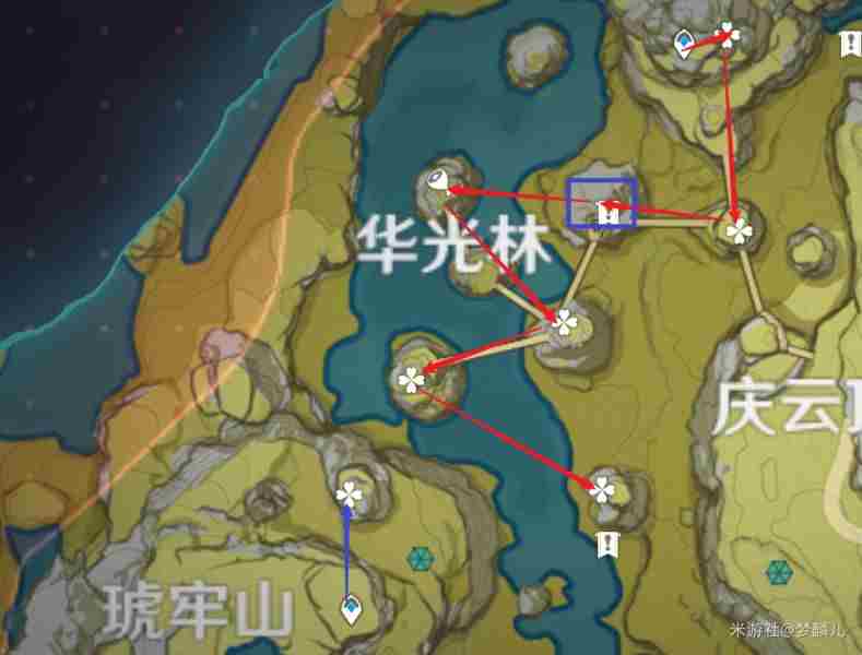 原神清心采集点路线图