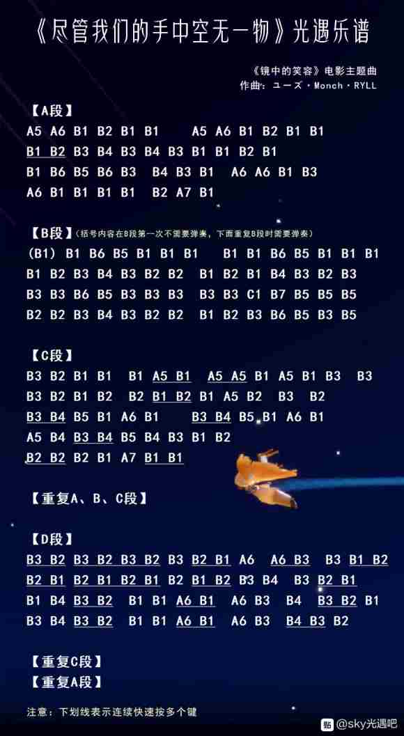 光遇琴谱大全 琴谱数字版简谱大全