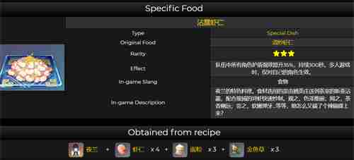 原神夜兰特殊料理是什么 特殊食物配方介绍