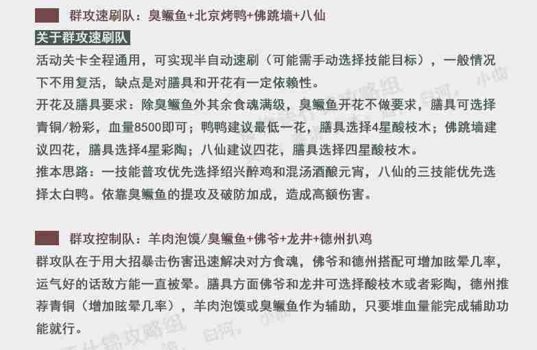 食物语把酒论剑阵容搭配 食物语把酒论剑副本打法攻略