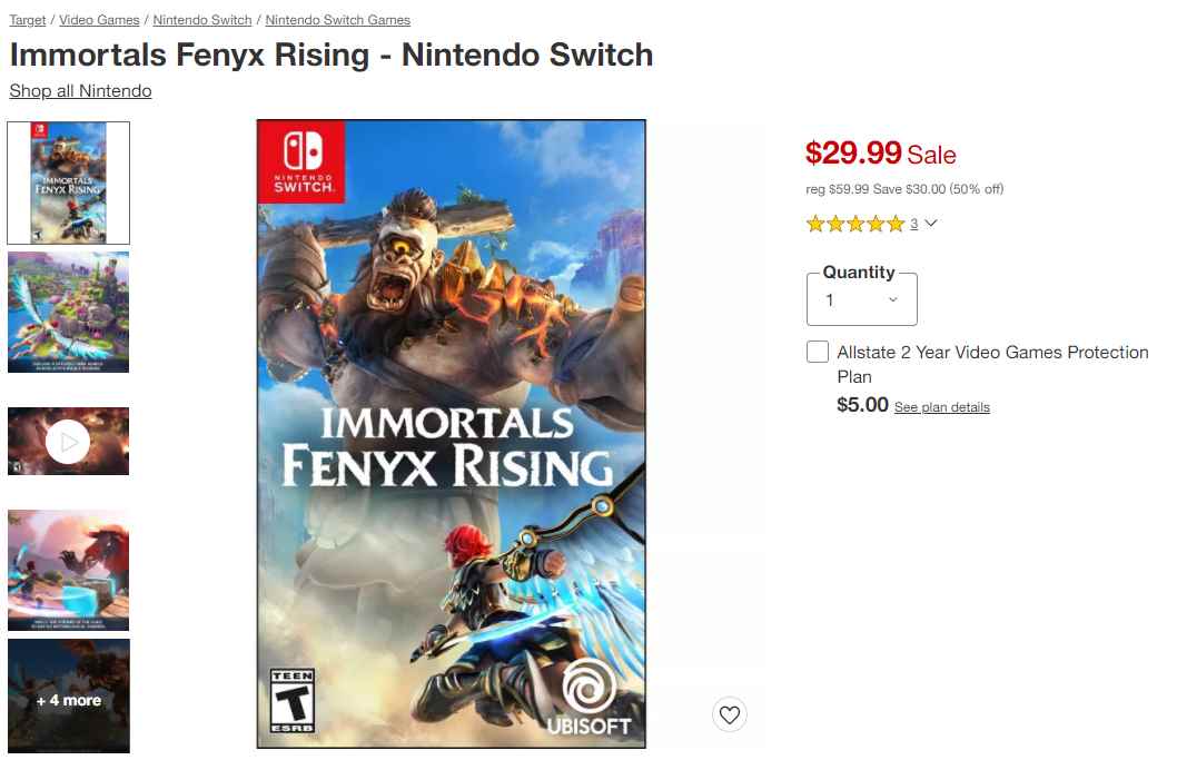 上市不足一个月《渡神纪:芬尼斯崛起》售价已腰斩_渡神纪中文