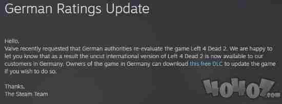 求生之路2未阉割版在德国真实发售 11年分级之路结束