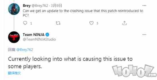 PC版本的仁王2频繁崩溃 开发商正在调查原因