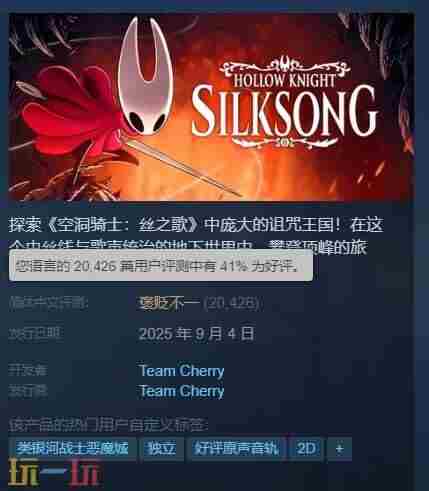 国内玩家格外苛刻?空洞骑士:丝之歌简中评价只有褒贬不一|空洞