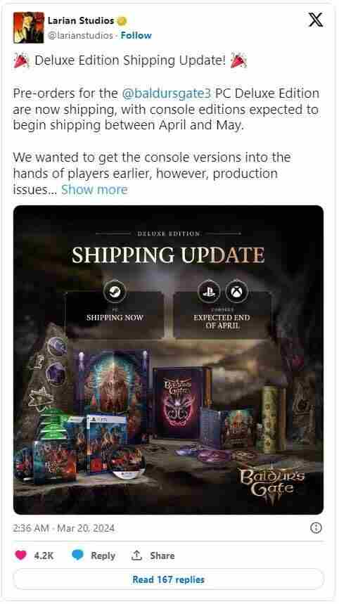 开箱博德之门3PC实体豪华大盒版