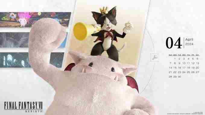 最终幻想7:重生4月日历壁纸公布:凯特西来袭!