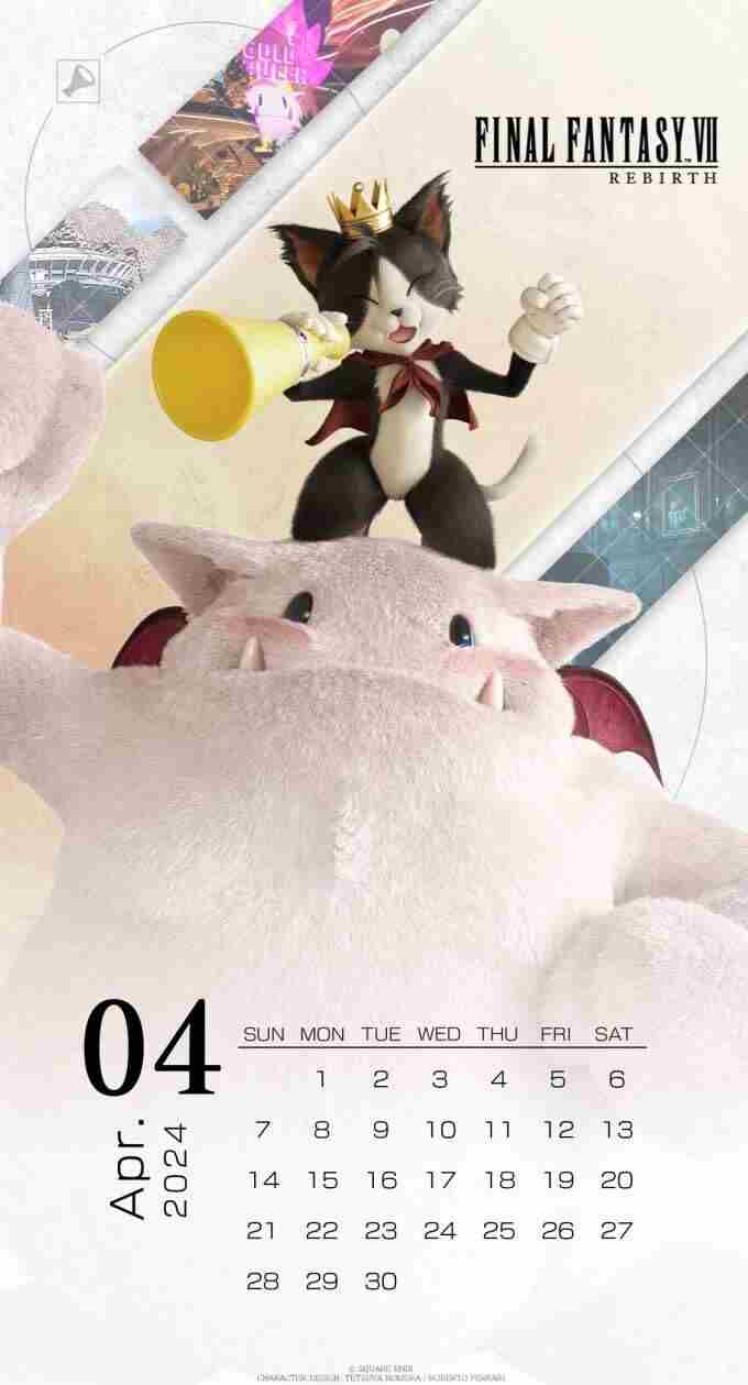 最终幻想7:重生4月日历壁纸公布:凯特西来袭!