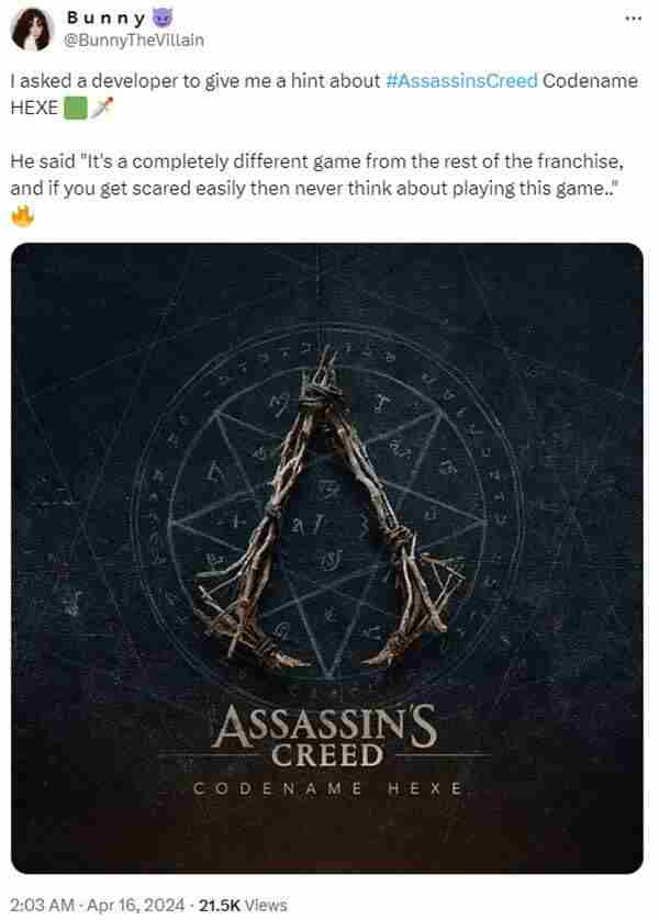 刺客信条:代号Hexe消息汇总:强烈的女性能量